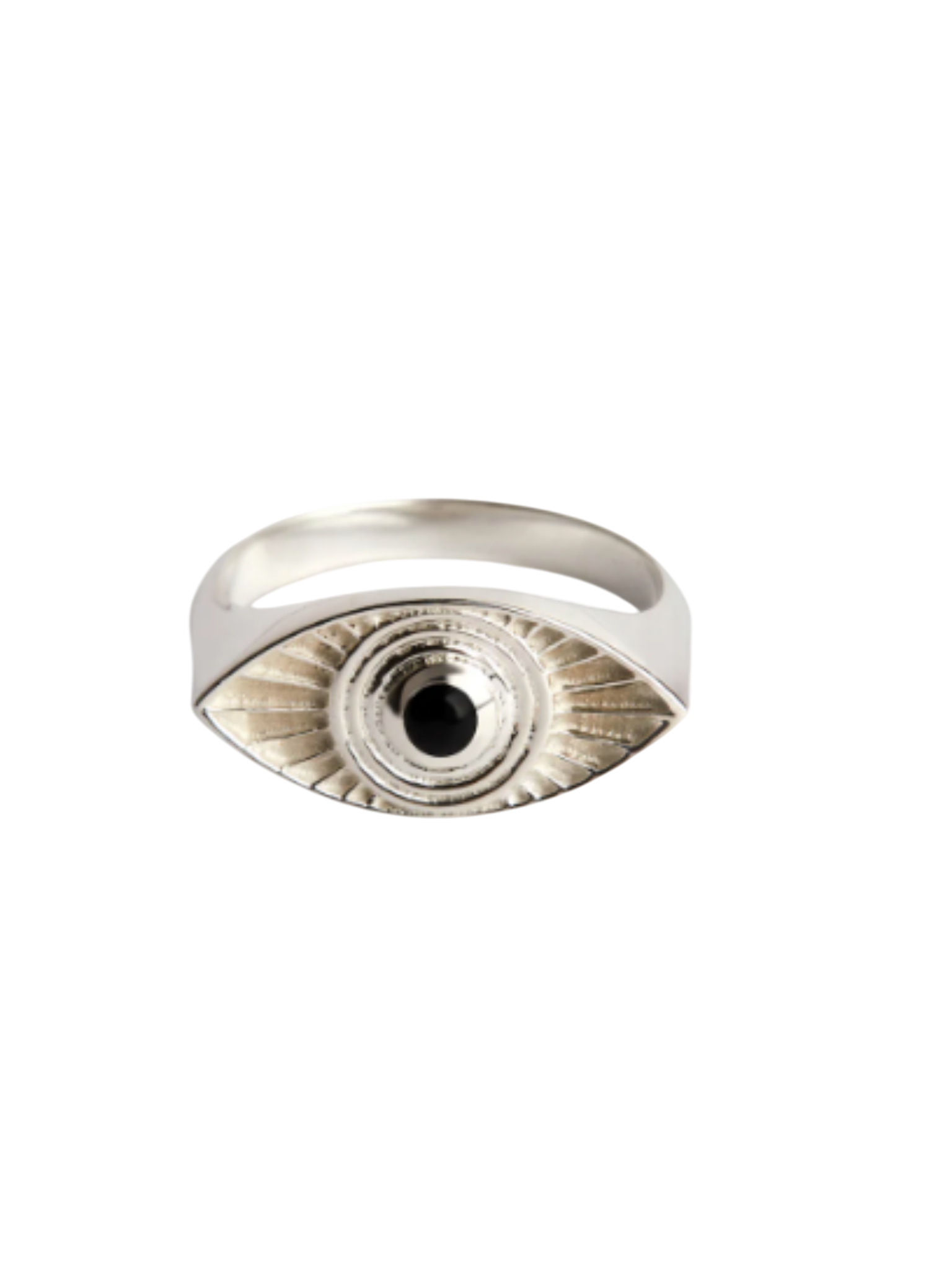 Rays of light ring silver - black onyx